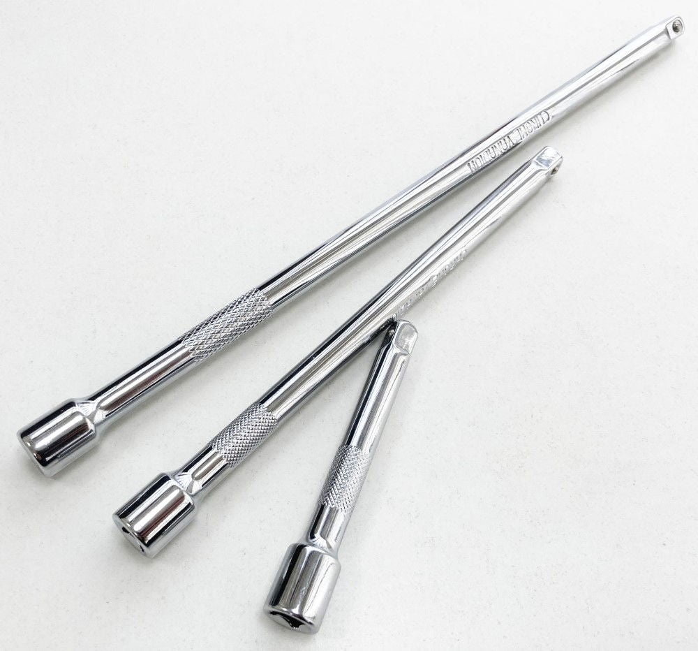 EXTENSION BAR SET 1/4 DRIVE SHORT 3 PIECES 75mm 150mm 225mm - TOOLZONE KDPSS140