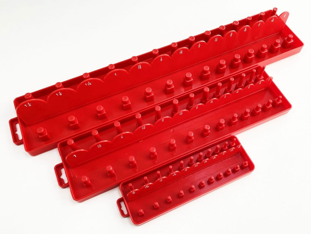 SOCKET HOLDER SET 3 PIECES ABS AF IMPERIAL RED - TOOLZONE KDPSS214