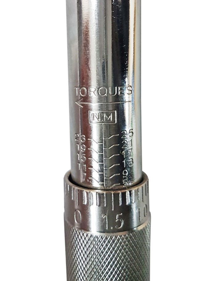 TORQUE WRENCH 1/4 DRIVE 5-25nm 280mm RATCHET HEAD - TOOLZONE KDPSS217
