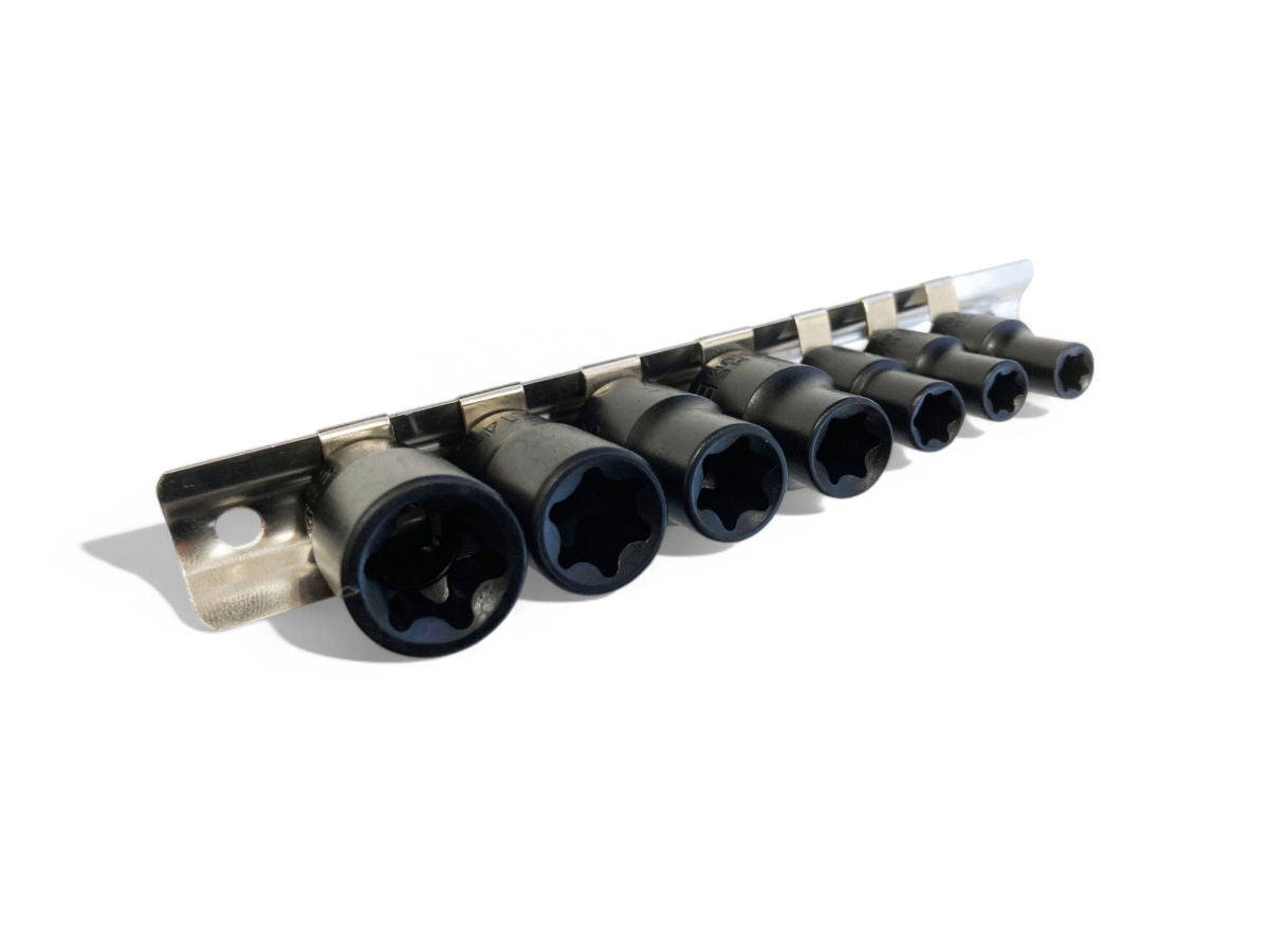IMPACT E SOCKET SET 7 PIECES 1/4 AND 3/8 DRIVE CHROME VANADIUM - TOOLZONE KDPSS264