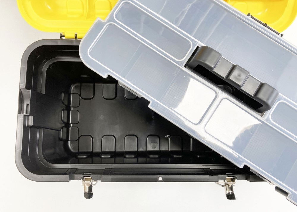 TOOLBOX STRONGO 21 HEAVY DUTY WITH METAL CLASPS AND CARRY TRAY - TOOLZONE KDPTB087