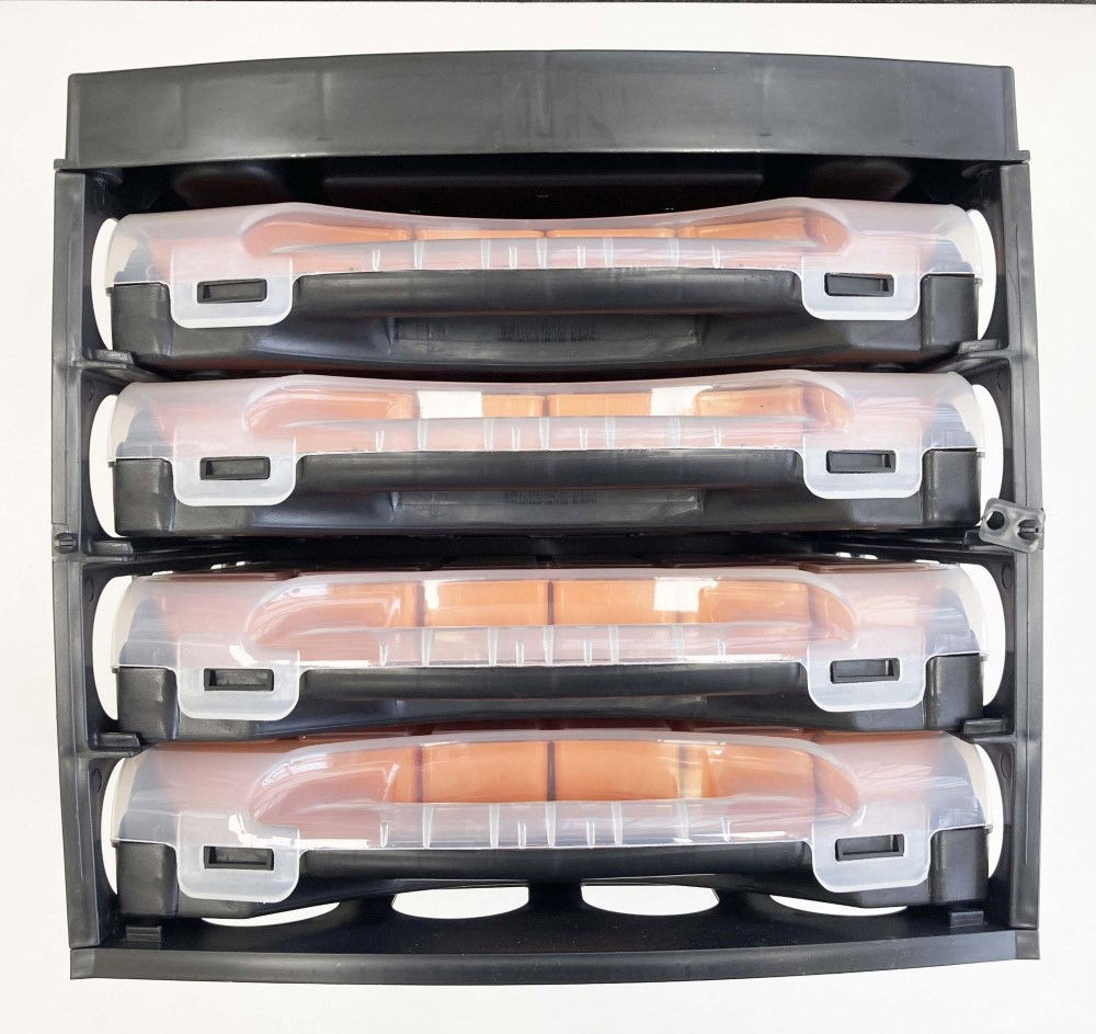 ORGANISER SET 4 TRAY POLY WITH REMOVABLE INNER COMPARTMENTS - TOOLZONE KDPTB098