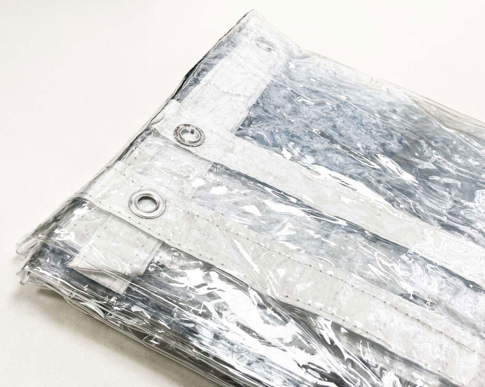 PVC TARPAULIN CLEAR 2m x 3m 320gsm WITH ALUMINIUM GROMMETS - TOOLZONE KDPTL025