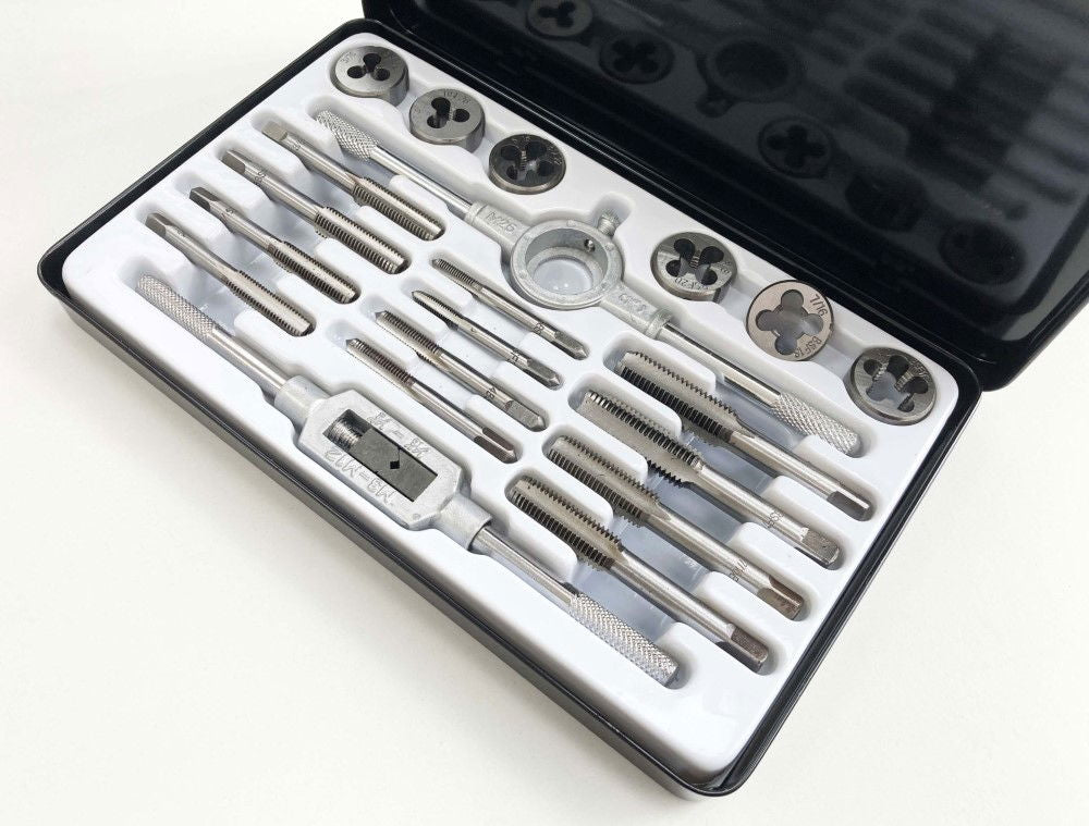 TAP AND DIE SET BSF 20 PIECE 3/16-1/2 TUNGSTEN ALLOY STEEL - TOOLZONE KDPTP098