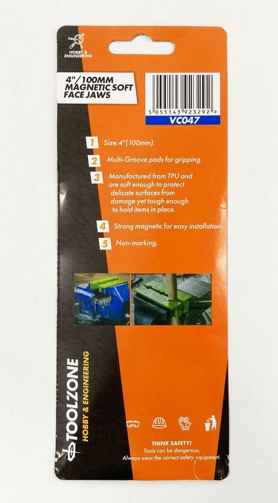 MAGNETIC SOFT VICE JAWS 4 TPU MULTI GROOVE NON-MARKING - TOOLZONE KDPVC047