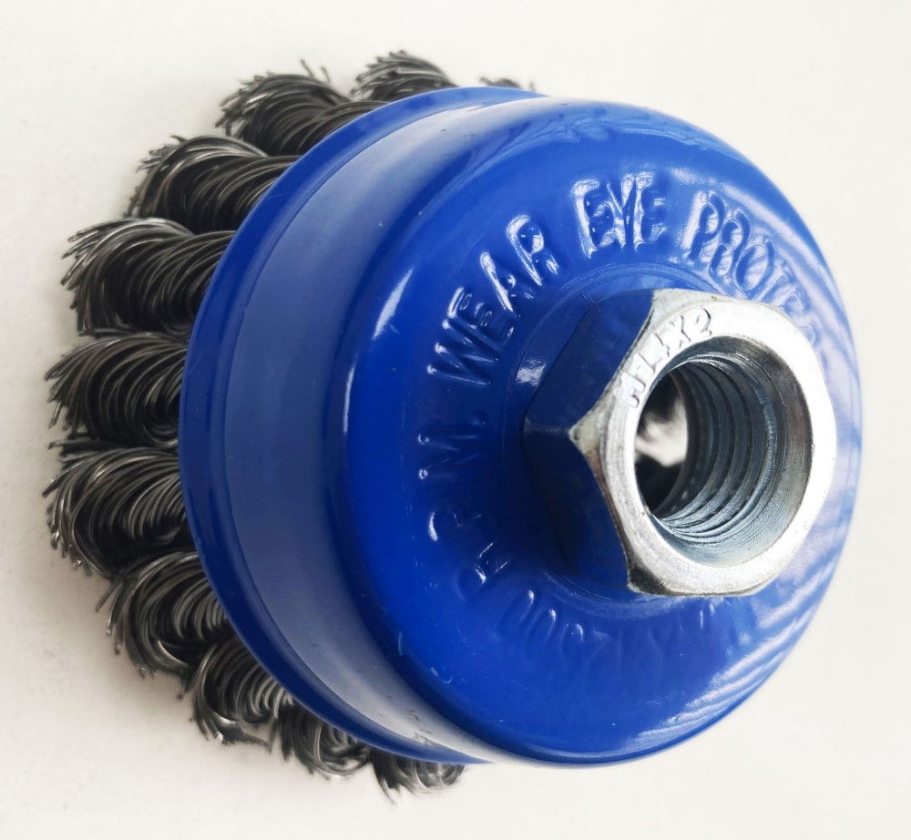 TWIST KNOT WIRE CUP BRUSH 3 M14 THREAD - TOOLZONE KDPWB001