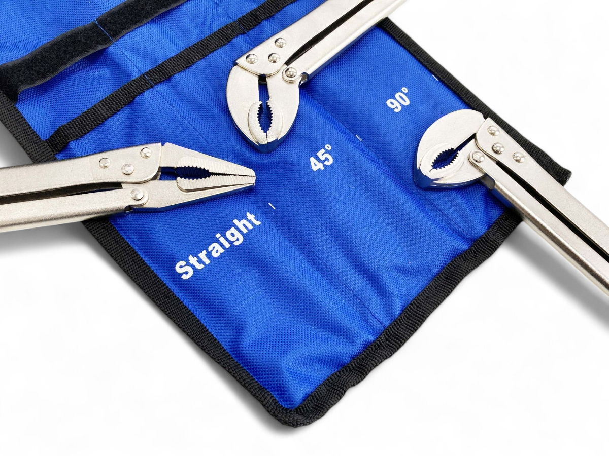 LOCKING PLIER SET 3 PIECE 15 STRAIGHT 45 DEGREE 90 DEGREE - TOOLZONE KDPWR119