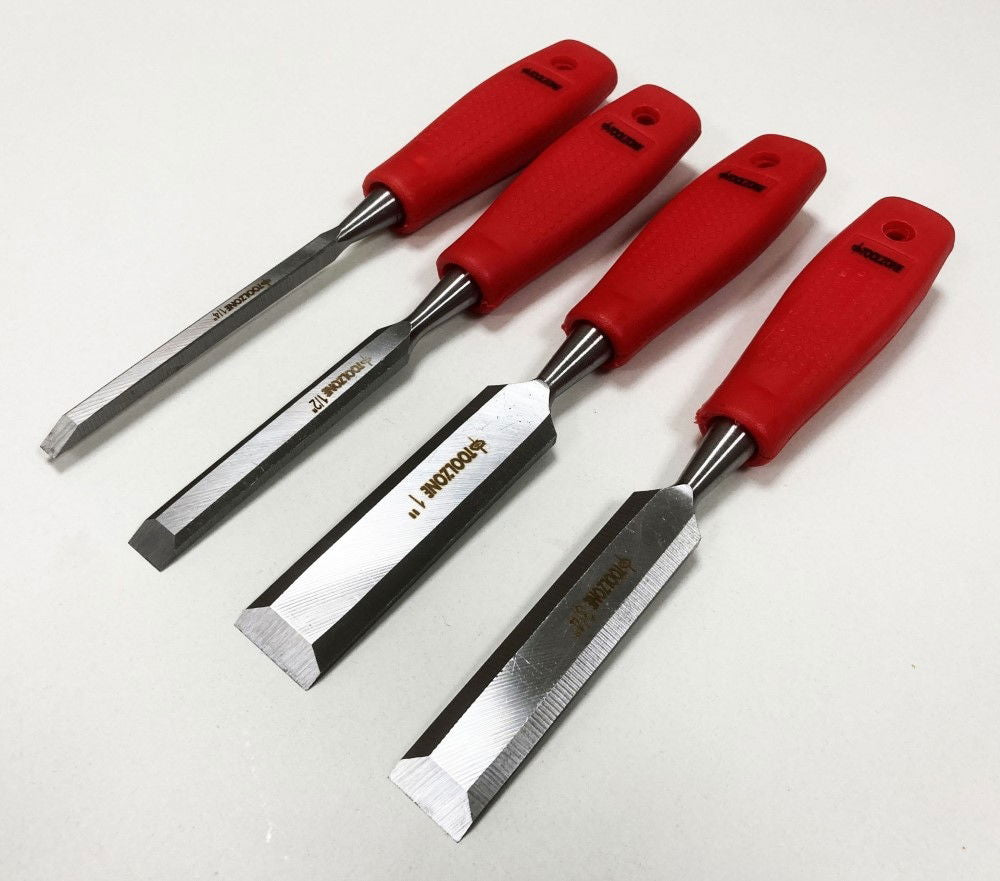 CHISEL SET PLASTIC HANDLE 4PC 1/4, 1/2, 3/4, 1 - TOOLZONE KDPWW040