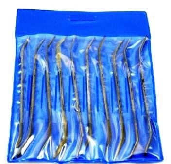 NEEDLE FILE SET RIFFLER 10PC 140mm VARIOUS SHAPES WITH POUCH - TOOLZONE KDPWW085