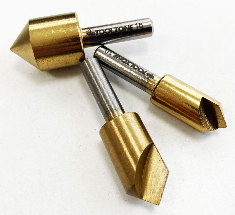 HSS TITANIUM COUNTERSINK SET 3PC 10mm 12mm 16mm 1/4 SHANK - TOOLZONE KDPWW118