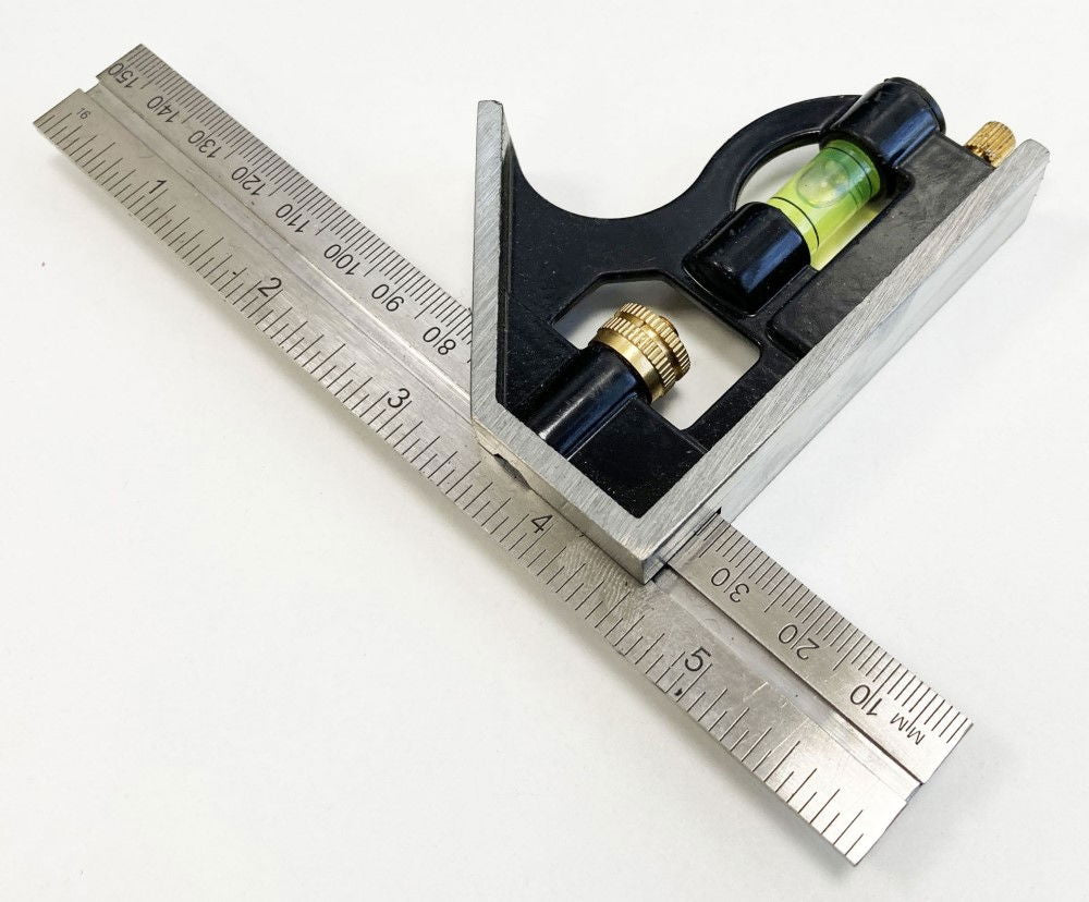 COMBINATION SQUARE 6 ALUMINIUM DUAL MARKED IMPERIAL METRIC - TOOLZONE KDPWW144