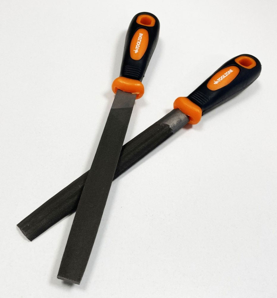 FILE SET 2PC 150mm T12 SOFT GRIP FLAT AND HALF ROUND - TOOLZONE KDPWW210
