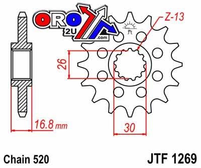 FRONT SPROCKET JTF1269.17 520, CBR, VTR 520 Chain Conversion