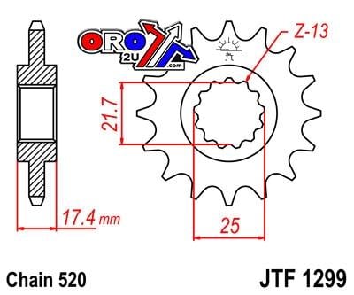 FRONT SPROCKET JTF1299.14 520