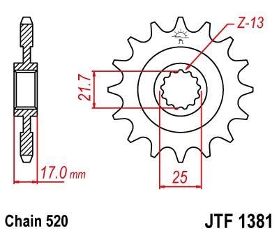 FRONT SPROCKET JTF1381.15 JT