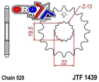 FRONT SPROCKET JTF1439.13 JT