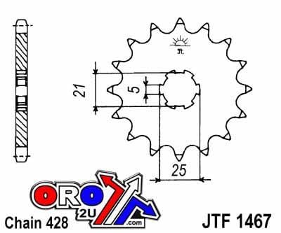 FRONT SPROCKET JTF1467.13 JT, Suzuki TC100 1872-1877