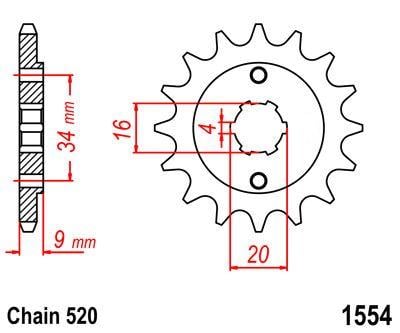 FRONT SPROCKET 14 [JTF1554.14] 520