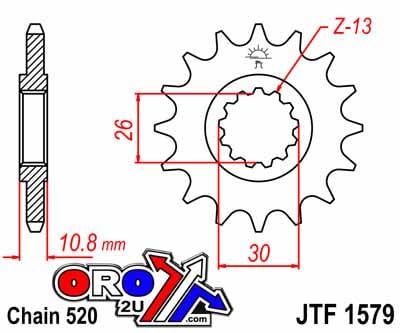 FRONT SPROCKET JTF1579.15 JT, 520 Chain Conversion