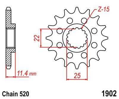 FRONT SPROCKET JTF1902 (520)