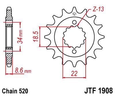 FRONT SPROCKET JTF1908.15 JT