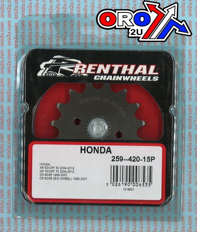 FRONT SPROCKET RENTHAL 259 420, HONDA 259--420-15GP