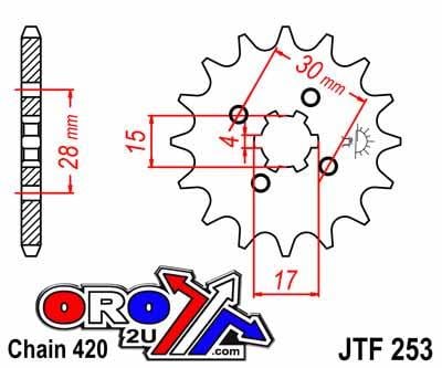 FRONT SPROCKET JTF252.12 JT, JTF252/253, SF255-