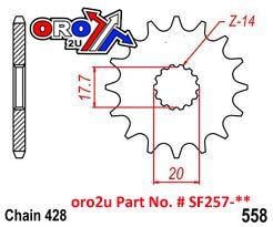 FRONT SPROCKET RENTHAL 257, YAMAHA 257--428-14P, 257--428-14P