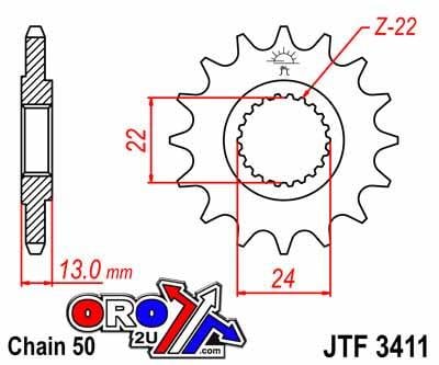 FRONT SPROCKET JTF3411.16 JT, Bombardier ATV