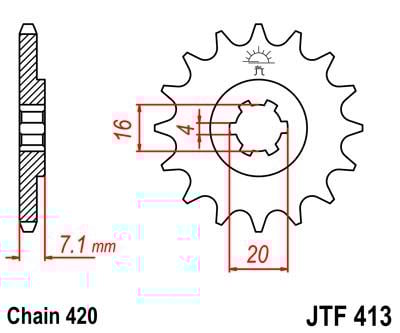 FRONT SPROCKET JTF413.14 JT