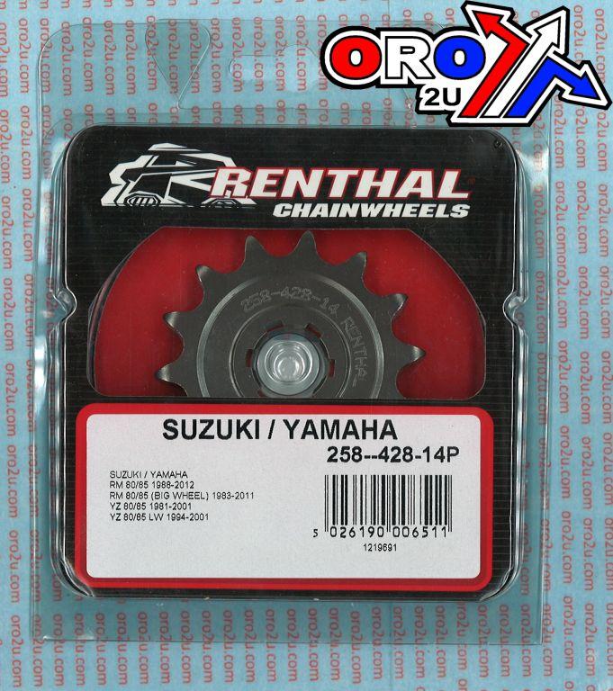 FRONT SPROCKET RENTHAL 258, SUZUKI/YAMAHA 258--428-14P, 258--428-14P