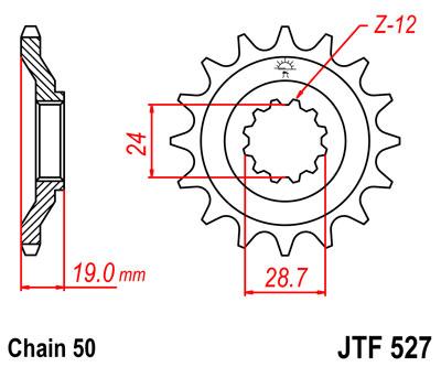 FRONT SPROCKET JTF527.17 JT, 530 Chain Conversion