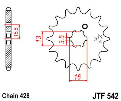 FRONT SPROCKET JTF542.14 JT