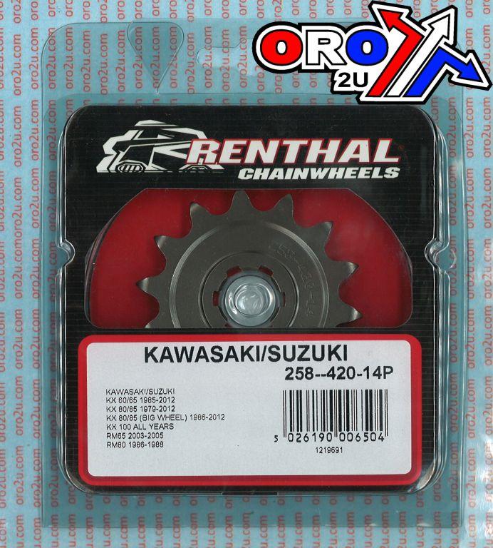 FRONT SPROCKET RENTHAL 258, KAWASAKI/SUZUKI 258--420-14P