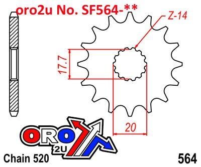 FRONT SPROCKET RENTHAL 257, YAMAHA 257-520-12