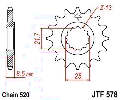 FRONT SPROCKET JTF578.15 JT