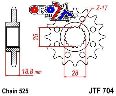 FRONT SPROCKET JTF704.16 JT