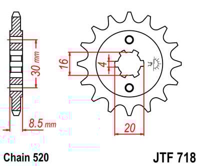 FRONT SPROCKET JTF718.13, CAN USE SF422