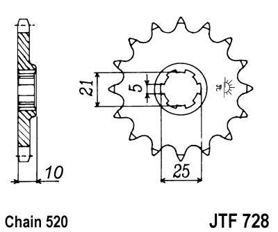 FRONT SPROCKET JTF728.16 JT