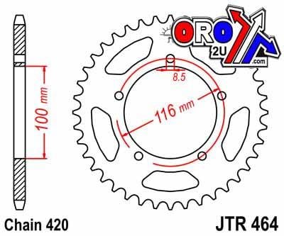 REAR SPROCKET STEEL 464 5-HOLE, KAWASAKI KX60/80 JTR464.50
