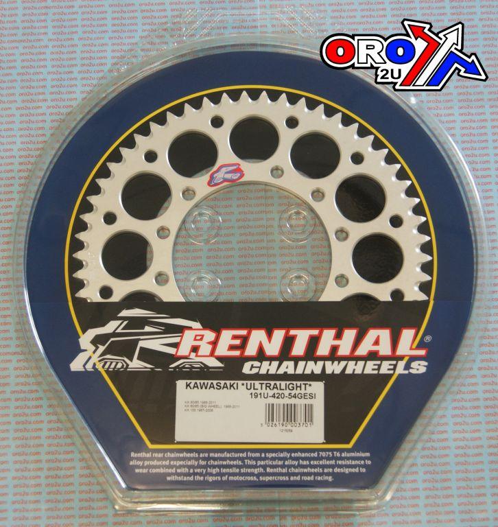 REAR SPROCKET ALLOY SI RENTHAL, ULTRALITE 191U-420-54GESI SILVER