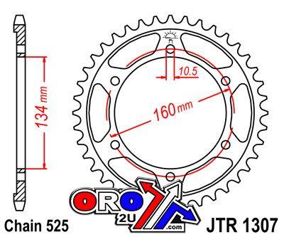 REAR SPROCKET STEEL JTR1307.43, HONDA ROAD CHAIN TYPE 525