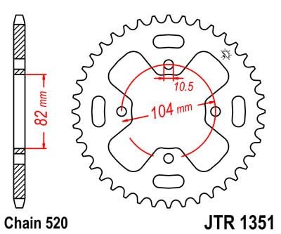 REAR SPROCKET STEEL 40 [JTR1351.40] 520