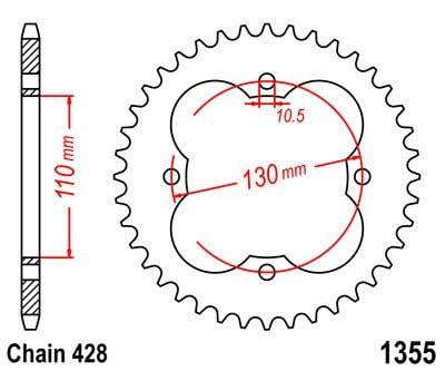 REAR SPROCKET STEEL JTR1355.48