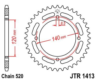 REAR SPROCKET STEEL JTR1413.39
