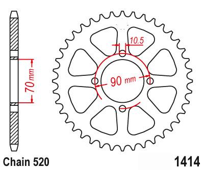 REAR SPROCKET STEEL 43 [JTR1414.43] 520