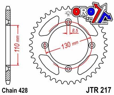 REAR SPROCKET STEEL JTR217.55, 428 Chain Conversion CR80/85, SR217-49