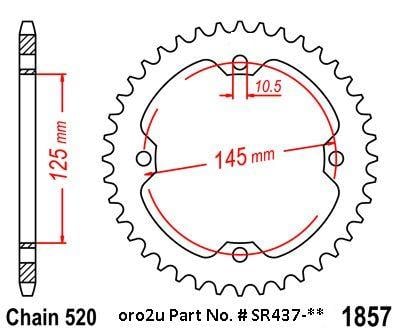 REAR SPROCKET STEEL 37 [JTR1857.37] 520