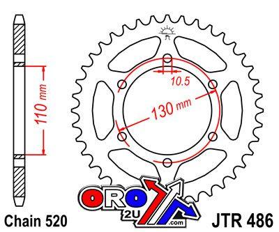 REAR SPROCKET STEEL JTR486.47, HONDA ROAD JT