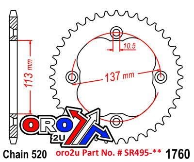 REAR SPROCKET STEEL JTR1760.40, BLACK, SR1760-40